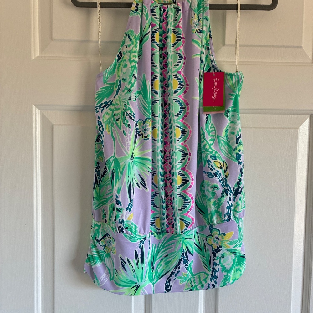NWT Lilly Pulitzer Bowen halter top in Light Lilac Verbena M $78 - Picture 3 of 12